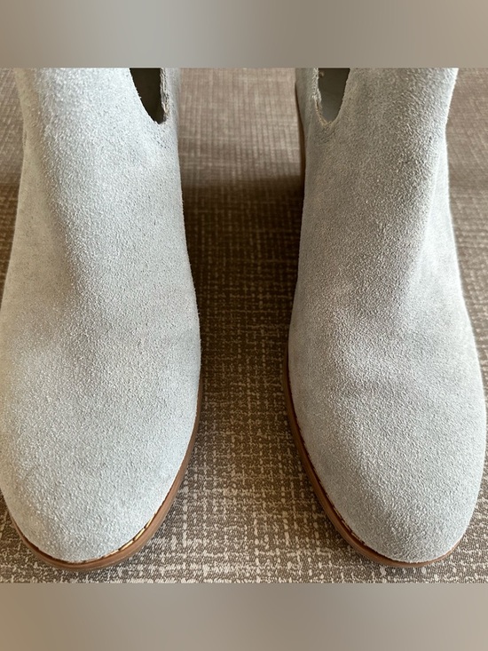 TOMS Suede Wedge Ankle Booties Dusty Blue Gray Slip On Comfort Womens 8.5 - Picture 5 of 14